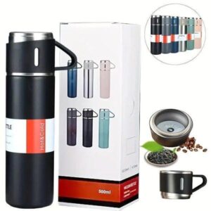 Vacuum Insulated Water Bottle 500ml | Stainless Steel Thermos | Gift Box Set