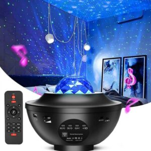 10-Color Star Light Projector | Galaxy Night Light with Bluetooth Speaker & Remote