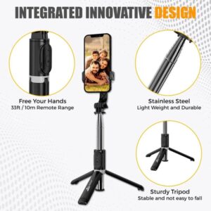 NeePho P170S Selfie Stick Tripod – Premium Metal, Foldable & Stable for All Phones