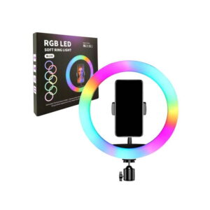 MJ36 RGB LED Ring Light 36cm – 16 Colors, Adjustable Brightness, Phone Holder